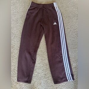 adidas Women's Maroon Pants with White Stripes